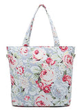 Canvaslove Blue Rose Pattern Laptop Tote Bag 13 Inch Waterproof Laptop Messenger Shoulder Bag