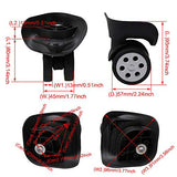 BQLZR Plastic Luggage Suitcase Wheels Swivel Wheel Outdoor Replacement Luggage Travel Suitcase