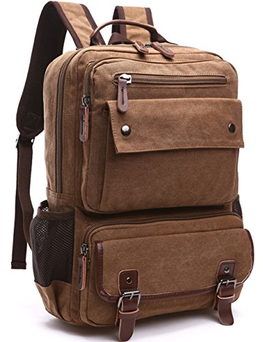 aidonger canvas school bag laptop backpack hiking rucksack coffee Shop Aidonger Canvas School Bag Laptop Backpa – Luggage Factory