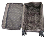 Amerileather Leather Croco-Print Three Piece Set Traveler on Spinner Wheels (#8603-4) (Dark Brown)
