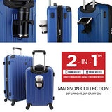 Travelers Club Madison Hardside Expandable Luggage with Cup/Phone Holder, Cobalt Blue, 2-Piece Set (20/28)
