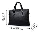 Saierlong New Mens Black Genuine Leather Briefcase Shoulder Laptop Business Bag