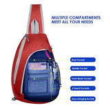 Waterfly Chest Sling Shoulder Backpacks Bags Fashion Cute Crossbody Rope Triangle Rucksack for Hiking or Multipurpose Daypacks for Man Women Lady Girl Teens (Red)