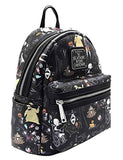 Loungefly Nightmare Before Christmas All Character Mini Backpack Black