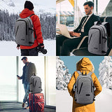 Laptop Backpack,Business Travel Anti Theft Backpack for Men Women with USB Charging Port,Slim Durable Water Resistant College School Bookbag Computer Backpack Fits 15.6 Inch Laptop Notebook,Grey