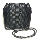 Aimee Kestenberg Black Bondi Quilted Python Backpack Handbag Ak481715
