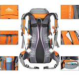 Loowoko Hiking Backpack 50L Travel Daypack Waterproof with Rain Cover for Climbing Camping