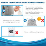 Sencezo Inflatable Travel Pillow Sleep Aid - with Eye Mask, Earplugs, & Carry Pouch - Airplane Pillow for Long-Haul Flights & Road Trips - Fast Inflate / Deflate, Compact, & Fully Supportive Accessories