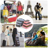 Packing Cubes Organizer Bags For Travel Accessories Packing Cube Compression 6 Set For Luggage Suitcase (Light Grey Pink)