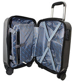 Boardingblue New Airlines Personal Item Under Seat Spinner Hard Luggage (Black) Plus Luggage Cover