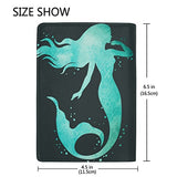 ColourLife Painted Mermaid Leather Passport Holder Cover for Men Women Kids