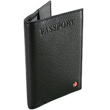 AlpineSwiss RFID Blocking Leather Passport Cover ID Protection Travel Case Black
