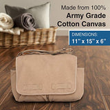 US Air Force Army Heavyweight Canvas Messenger Shoulder Bag in Mocha & Black