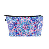 LJY 6 Pieces Makeup Toiletry Pouch Travel Cosmetic Bag with Zipper, Mandala Flowers Patterns, 6 Styles