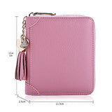 BOBILIKE Genuine Leather Credit Card Holder Case Zip Around Wallet Purse for Women, 40 Card Slots