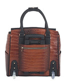 "The Boston" Alligator Crocodile Alligator Computer Ipad, Laptop Tablet Rolling Tote Bag