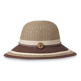 Wallaroo Women's Nola Sun Hat - 100% Paper Braid - UPF 50+, Brown