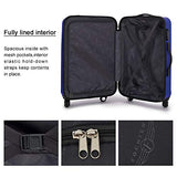 Luggage 3 Piece set ABS Hardshell with Spinner Durable and Lightweight 3 PC Suitcase sets 20 24 28 inch, Free Backpack Inside (Cobalt Blue 2)