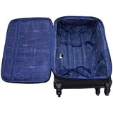 Kenneth Cole Reaction Going Places 24" 600d Polyester Expandable 4-Wheel Spinner Checked Luggage, Black