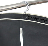 MISSLO Breathable 54" Suit Dress Black Garment Bag Gusseted, 2 Pack