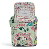 Vera Bradley Iconic RFID Mini Hipster, Signature Cotton, Mint Flowers