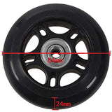 F-ber Luggage Suitcase Wheels Replacement Kit 75x24mm/2.95"x0.94" w/ABEC 608zz Inline Outdoor Skate Replacement Wheels, One Set of (2) Wheels (OD:75 W:24 ID:6 Axles:35&40mm)