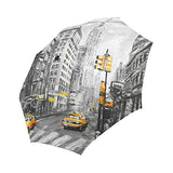 InterestPrint New York City Art Yellow Taxi Windproof Compact One Hand Auto Open and Close