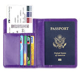Gdtk Leather Passport Holder Cover Rfid Blocking Travel Wallet (Purple)