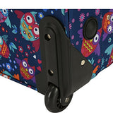 Elite Luggage Owls Carry-on Rolling Luggage, Multi-color