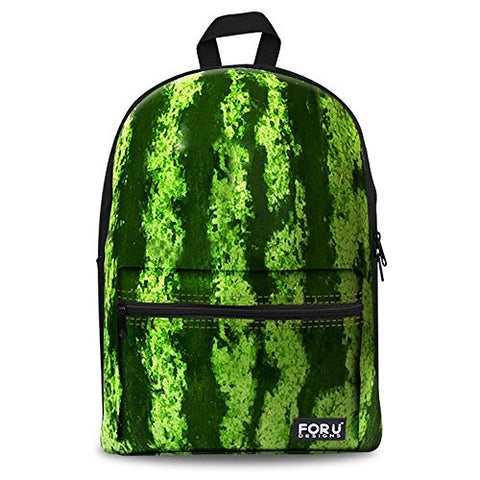 Bigcardesigns Watermelon Design Canvas Personalized Backpack Notebook Bookbag