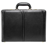 McKlein, V Series, Lawson, Top Grain Cowhide Leather, Leather 3.5" Attaché Briefcase, Black (80455)