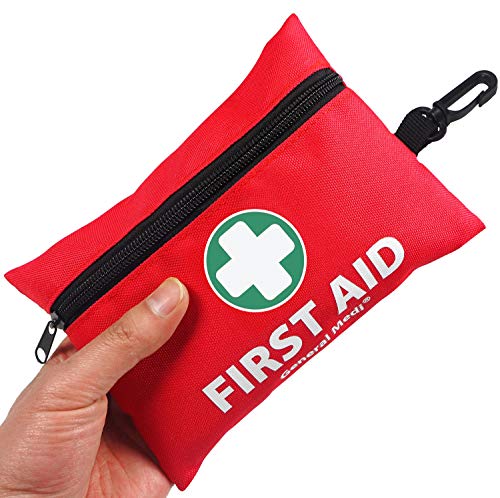 General Medi Mini First Aid Kit, 110 Piece Small First Aid Kit - Includes  Emergency Foil Blanket, Scissors for Travel, Home, Office, Vehicle,  Camping