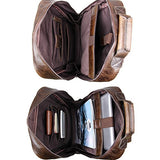 Berchirly Vintage Laptop Backpack Travel Shoulder Bag Genuine Leather Daypack