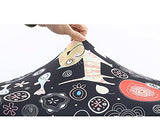 7-Mi 3D Print Infinity White Triangular Design Travel Suitcase Protector Elastic Sleeve Cover 26"-28" Anti-Scratch Luggage Cover Size L with Luggage Strap