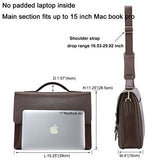 Banuce Vintage Faux Leather Briefcase for Men PU Business Tote Messenger Satchel 14" Laptop Bag