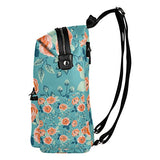 Colourlife Pink Roses Stylish Casual Shoulder Backpacks Laptop School Bags Travel Multipurpose