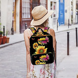 LORVIES Butterflies Over Flowers School Bag for Student Bookbag Women Travel Backpack Casual Daypack Travel Hiking Camping