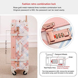 Unitravel Retro Rolling Suitcase Lightweight PU Trunk Luggage for Women