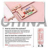 Unitravel Vintage Luggage Set PU Leather Women Cute Suitcase with Handbag (Embossed Pink, 26in 20in 12in)