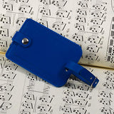 Luggage Bag Tags Leather Travel ID Labels Suitcase Name Tags with Snap - Set of 2 (PU Blue)