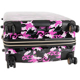 Aimee Kestenberg Women's Sergeant 28" Camo Printed Hardside Expandable 8-Wheel Spinner Checked Luggage, Pink