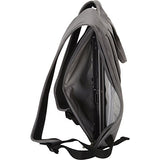 Piel Leather Slim Laptop Flap Backpack, Charcoal, One Size