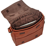 Mancini Leather Goods Colombian Messenger Style Tablet Bag (Cognac)