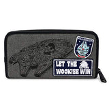 Loungefly Star Wars Wookie Patch 17.5 Height Backpack and Wallet Set (Dark Grey)