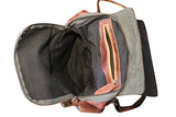 Sharo Leather Bags Leather And Canvas Backpack (Green And Brown Two Tone)