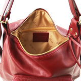 Tuscany Leather Tl Bag Leather Convertible Bag Red Leather Backpacks