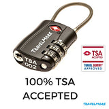 8 Pack TSA Approved Travel Combination Cable Luggage Locks for Suitcases - 4 Black & 4 Orange