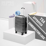 Coolife Luggage Expandable Suitcase 3 Piece Set with TSA Lock Spinner 20in24in28in (reg grey)