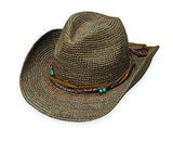 Wallaroo Hat Company Women’s Catalina Cowboy Hat – Raffia, Modern Cowboy, Designed in Australia, Mushroom