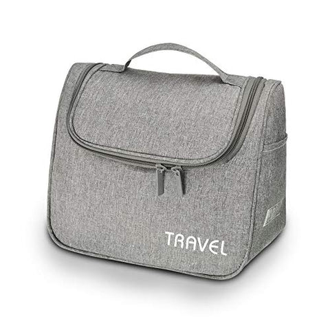 Lermende Toiletry Bag Large Cosmetic Makeup Travel Accessories Portable Hanging Organizer for Men & Women(Gray)